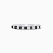 Sparklin Onyx & Diamond Eternity Band - Shahin Jewelry